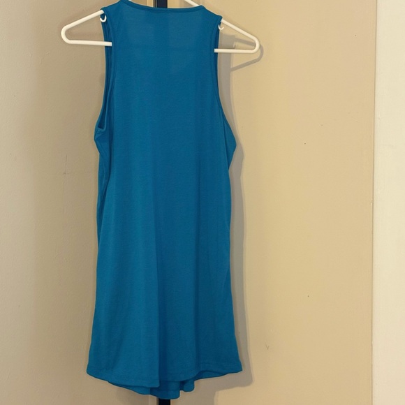 Fresh Brewed Blue Embellished Pleated Tank Top - Picture 9 of 9